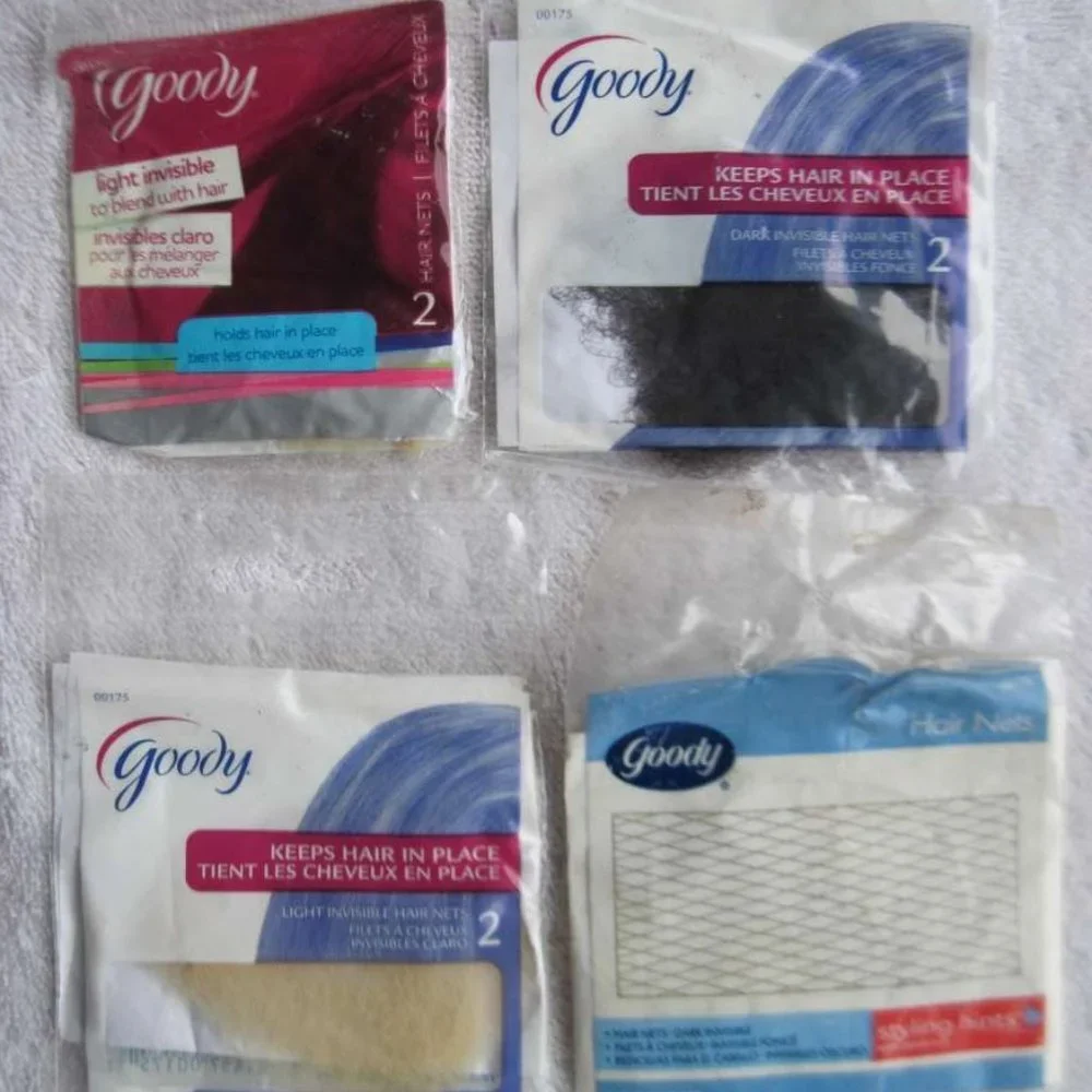 2 Goody Invisible Mesh Hair Nets Elastic Borders Edges Comfortable Hold Protect